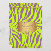 PixDezines Sweet 16/Zebra Stripes 招待状 (正面/裏面)
