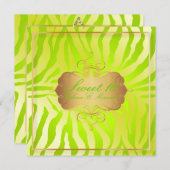 PixDezines Sweet 16/Zebra Stripes 招待状 (正面/裏面)