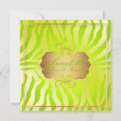 PixDezines Sweet 16/Zebra Stripes 招待状 (正面)