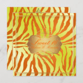 PixDezines Sweet 16/Zebra Stripes 招待状 (正面/裏面)