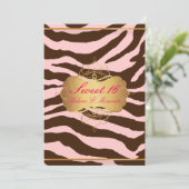 PixDezines Sweet 16/Zebra Stripes 招待状 (スタンド正面)