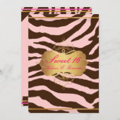 PixDezines Sweet 16/Zebra Stripes 招待状 (正面/裏面)