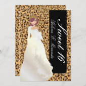 PixDezines Sweet 16/Zebra Stripes 招待状 (正面/裏面)