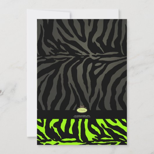 PixDezines Sweet 16/Zebra Stripes 招待状 (裏面)