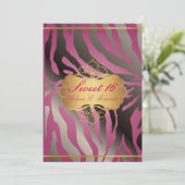 PixDezines Sweet 16/Zebra Stripes 招待状 (スタンド正面)
