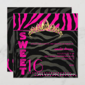 PixDezines Sweet 16/Zebra Stripes 招待状 (正面/裏面)