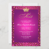 PixDezines Sweet 16Magenta leopard/DIY Color!! 招待状 (裏面)