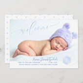 PixDezines Sweet Huminic Birth Announcement, Boy 案内状 (正面/裏面)