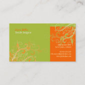 PixDezines Swirls /grannysmith+tangerine 名刺 (裏面)