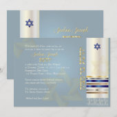 PixDezines talit/スタイリッシュバー（ユダヤ教の）バル・ミツバー/ash/金ゴールド 招待状 (正面/裏面)