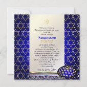 PixDezines talit+kippah/バー(ユダヤ教の)バル・ミツバー/スタイリッシュ金ゴ 招待状 (裏面)