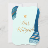 PixDezines Tallit/Mint/Teal/Bar Mitzvah 招待状 (正面)