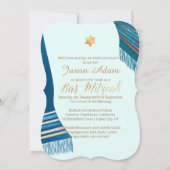PixDezines Tallit/Mint/Teal/Bar Mitzvah 招待状 (裏面)