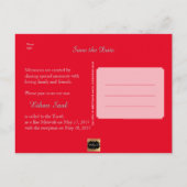 PixDezines TALLIT/RED/（ユダヤ教の）バル・ミツバー日付を保存 案内ポストカード (裏面)