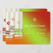 PixDezines Tallits/スタイリッシュB'not（ユダヤ教の）バル・ミツバー/diy  招待状 (正面/裏面)