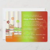 PixDezines Tallits/スタイリッシュB'not（ユダヤ教の）バル・ミツバー/diy  招待状 (裏面)