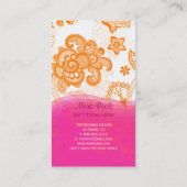 PixDezines tangerineペイズリー/diy背景 名刺 (裏面)