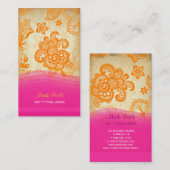 PixDezines tangerineペイズリー/diy背景 名刺 (正面/裏面)