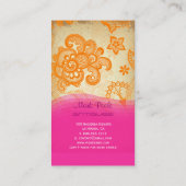 PixDezines tangerineペイズリー/diy背景 名刺 (裏面)