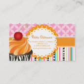 PixDezines tangerine swarlsカップケーキ+ストライプ 名刺 (裏面)