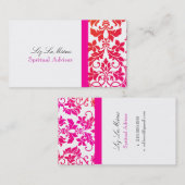 PixDezines Tanza ダマスク/DIY カラー!!!/オレンジ＋ピンク 名刺 (正面/裏面)