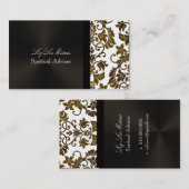 PixDezines Tanza ダマスク/DIY 背景/白 名刺 (正面/裏面)