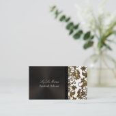 PixDezines Tanza ダマスク/DIY 背景/白 名刺 (スタンド正面)