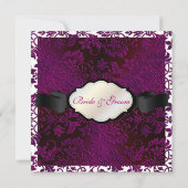 PixDezines Tanza Damask/DIYカラー/白 招待状 (裏面)