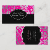 PixDezines Tanza Damask/DIY背景/ピンク 名刺 (正面/裏面)