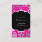 PixDezines Tanza Damask/DIY背景/ピンク 名刺 (裏面)