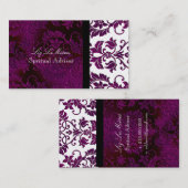 PixDezines Tanza Damask/DIY背景/プラム 名刺 (正面/裏面)