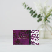 PixDezines Tanza Damask/DIY背景/プラム 名刺 (スタンド正面)