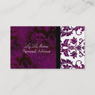 PixDezines Tanza Damask/DIY背景/プラム 名刺