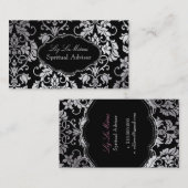 PixDezines Tanza Damask/DIY背景/黒 名刺 (正面/裏面)