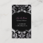 PixDezines Tanza Damask/DIY背景/黒 名刺 (裏面)