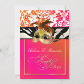 PixDezines Tanza Damask/sweet 16/zebra 招待状 (正面)