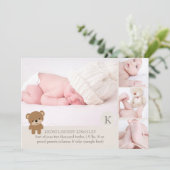 PixDezines teddy bear photo birth announcement（Pix 案内状 (スタンド正面)