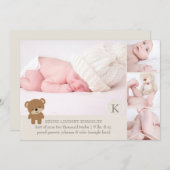 PixDezines teddy bear photo birth announcement（Pix 案内状 (正面/裏面)
