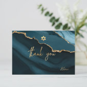 PixDezines THANK YOUバー(ユダヤ教の)バル・ミツバーウォーターカラーアゲート 出欠カード (スタンド正面)