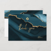 PixDezines THANK YOUバー(ユダヤ教の)バル・ミツバーウォーターカラーアゲート 出欠カード (正面/裏面)