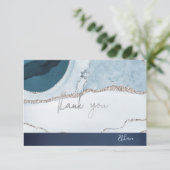 PixDezines THANK YOUバー（ユダヤ教の）バル・ミツバーウォーターカラーアゲート 出欠カード (スタンド正面)