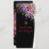 PixDezines Tree of Lifeバルミツワー/ピンク 招待状 (正面/裏面)