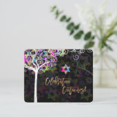 PixDezines Tree of Lifeバルミツワー/披露宴 招待状 (スタンド正面)