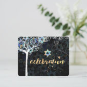 PixDezines Tree of Lifeバルミツワー/披露宴 招待状 (スタンド正面)