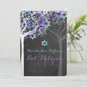 PixDezines Tree of Lifeバルミツワー/Chalkboard 招待状 (スタンド正面)