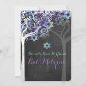 PixDezines Tree of Lifeバルミツワー/Chalkboard 招待状 (正面)