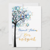 PixDezines Tree of Lifeバー（ユダヤ教の）バル・ミツバー 招待状 (正面)