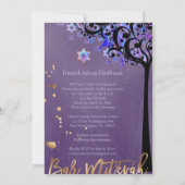 PixDezines Tree of Lifeバー（ユダヤ教の）バル・ミツバー, Iridescen 招待状 (裏面)