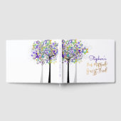 PixDezines Tree of Lifeバー（ユダヤ教の）バル・ミツバー/Purple ゲストブック (全面)