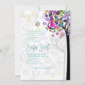 _PIXDezines TREE OF LIFE ミュージックノーツ ミツヴァー ピンク_ 招待状 (裏面)